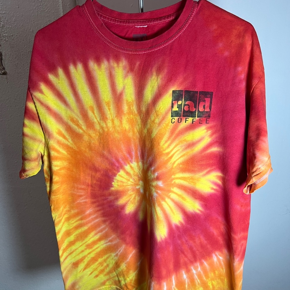 Rad Coffee Tie-Dye T-Shirt in Red & Yellow